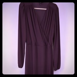 Burgundy faux wrap dress from LTS